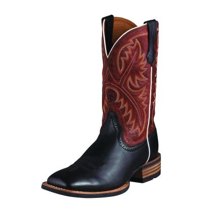 Ariat Western: Quickdraw Botas Western Hombre - Negras / Rojas (YKIEB1483)